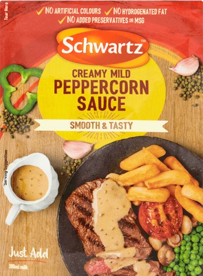 Schwartz Sachets - Mild Creamy Peppercorn Sauce 6 x 25g